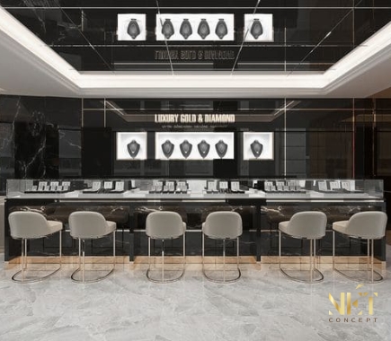 THIẾT KẾ NỘI THẤT CỬA HÀNG ĐÁ QUÝ 