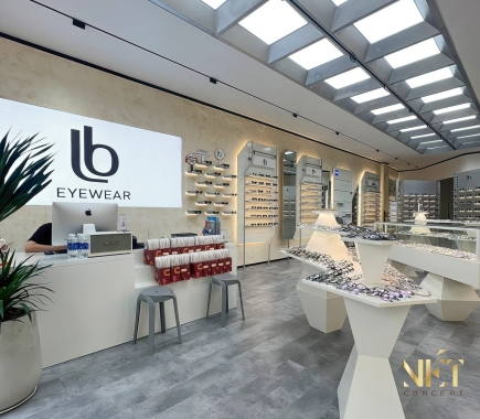 THIẾT KẾ THI CÔNG NỘI THẤT SHOP MẮT KÍNH LB EYEWEAR